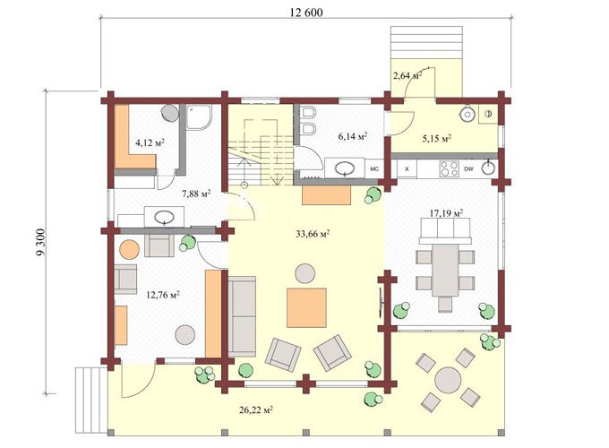 Wooden prefab homes layout