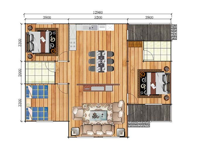 Floor plan for wood houses
