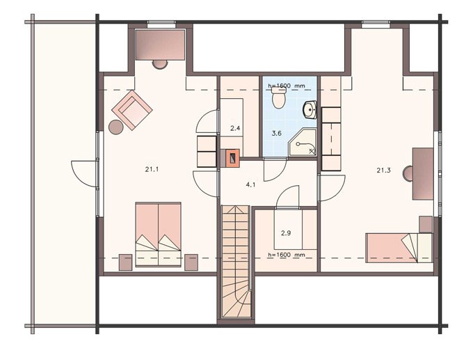 Triple wide mobile homes plan