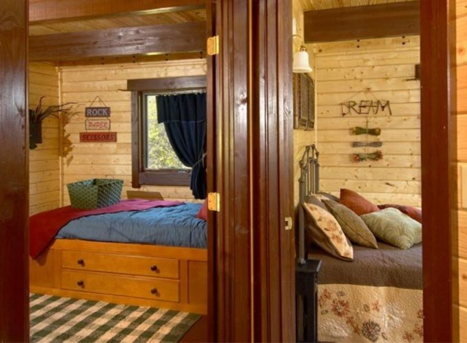 Modern log cabins interior