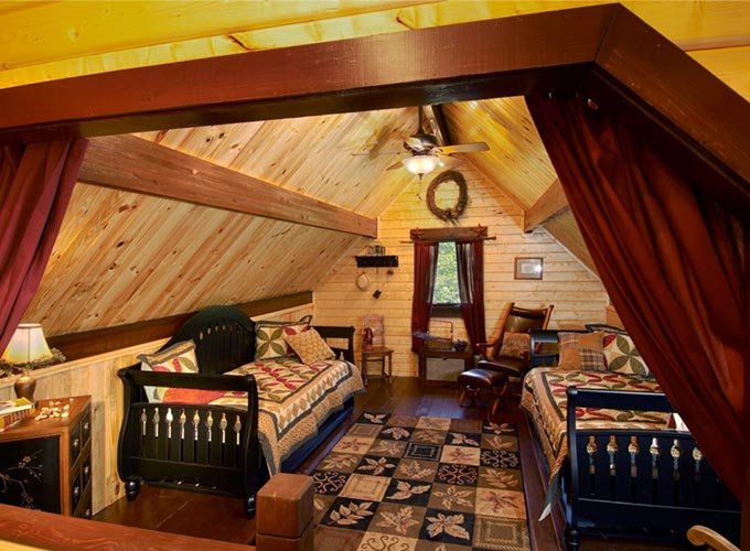 Modern log cabins loft