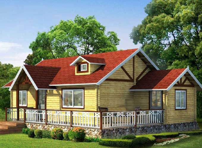 Wood cottage prefab house IG-1-052