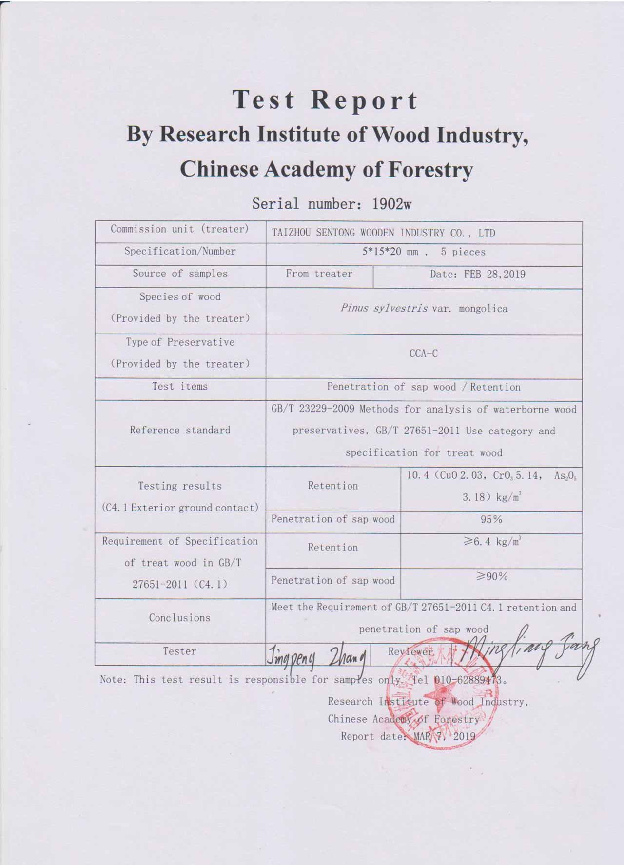 CCA-C treated wood