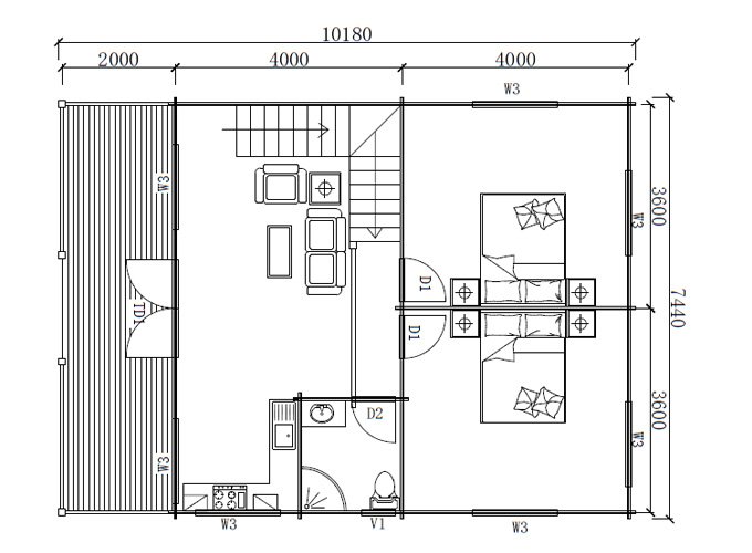 Modern log cabins plan
